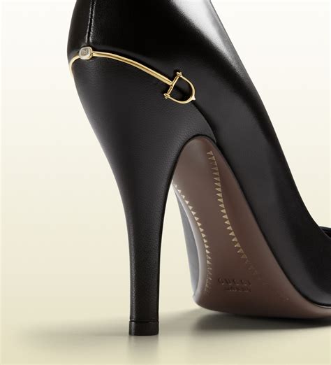 gucci black high heels|Gucci block heel pumps.